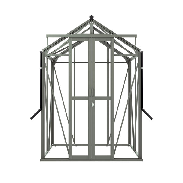 Royal Well Tuinkas Anne I – kleur ‘Groengrijs RAL7009’ met 3mm veiligheidsglas (inclusief fundament)