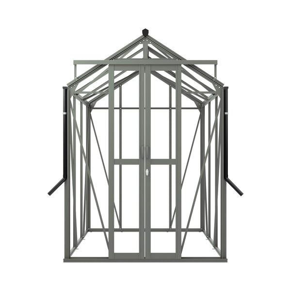 Royal Well Tuinkas Anne II – kleur ‘Groengrijs RAL7009’ met 3mm veiligheidsglas (inclusief fundament)