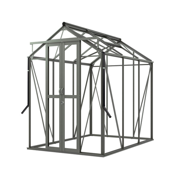 Royal Well Tuinkas Anne II – kleur ‘Groengrijs RAL7009’ met 3mm veiligheidsglas (inclusief fundament)