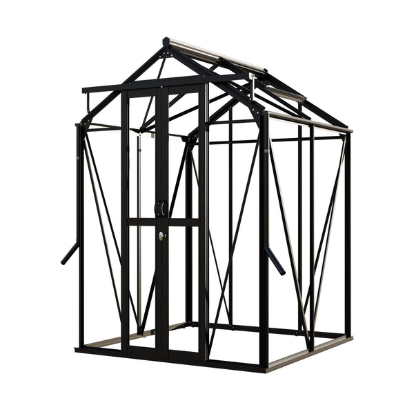 Royal Well Tuinkas Anne I – kleur ‘Zwart RAL 9005’ met 3mm veiligheidsglas (inclusief fundament)