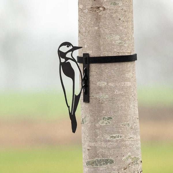 Vogelbescherming Metalen vogel grote bonte specht