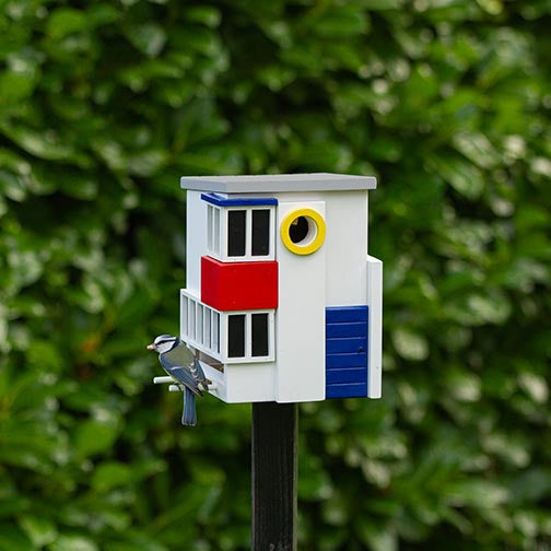 Multiholk De Stijl – Design Vogelhuis & Voederhuis (FSC Hout)
