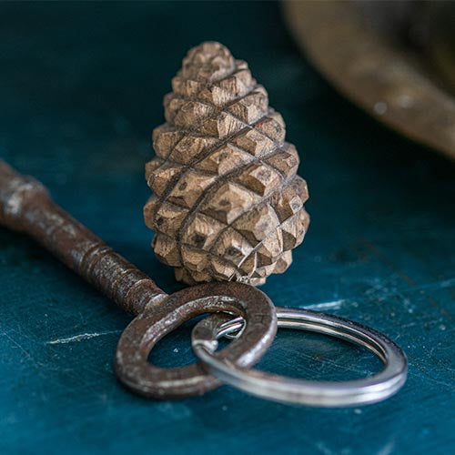 Pine cone keychain