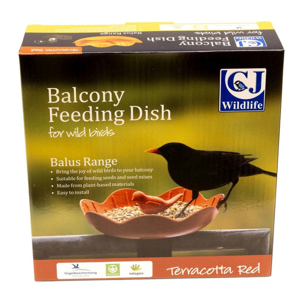 Balkon-Futterschale Balus (terrakotta) – Kompakte Futterschale mit Klemme für Balkone