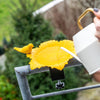 Abreuvoir pour balcon Balus (jaune ocre) – Bain d'oiseaux réglable avec pince pour balcons