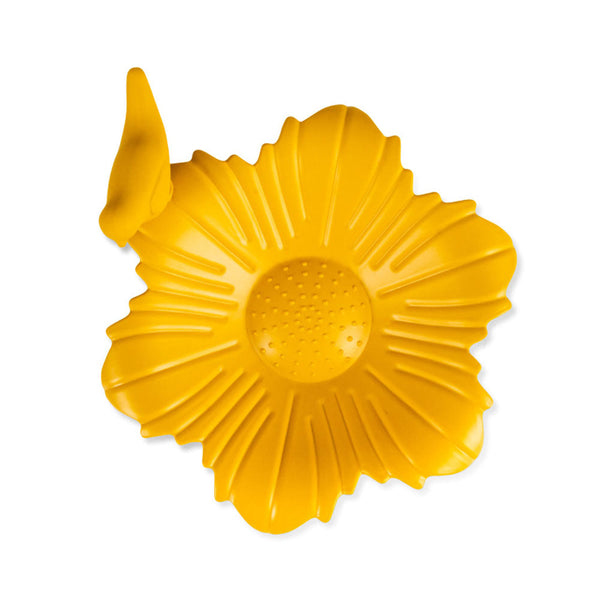 Abreuvoir pour balcon Balus (jaune ocre) – Bain d'oiseaux réglable avec pince pour balcons