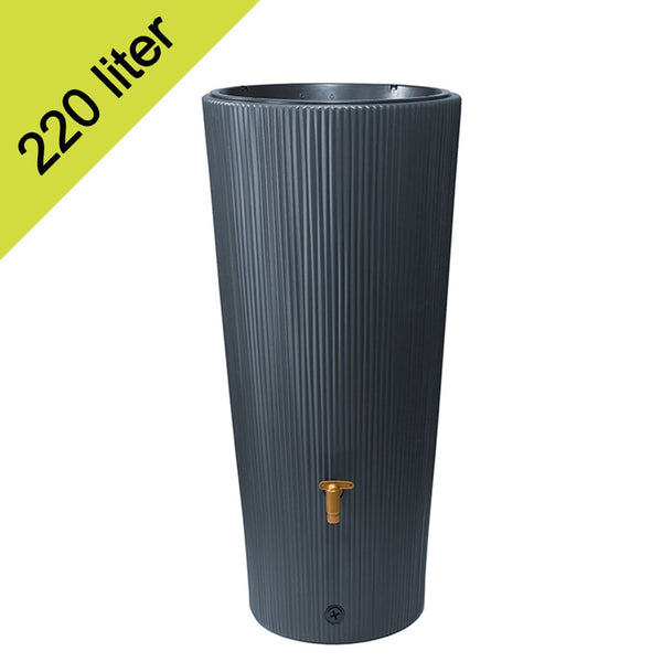 Vaso 2-in-1 regenton Decor 220 liter grafiet