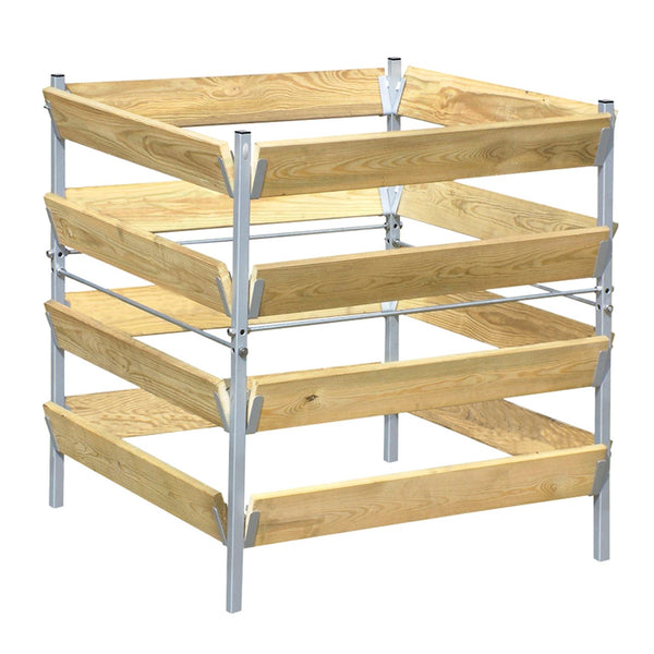 Compostbak hout/metaal 90 x 90 cm