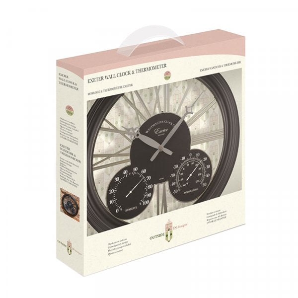 Exeter klok 3in1 38cm zwart
