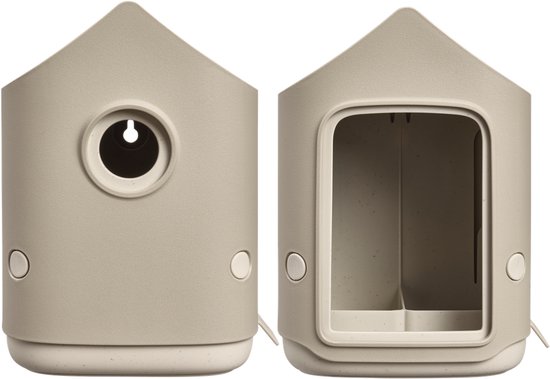 elho Cosy vogelhuisje en vogelvoeder set paddenstoel beige