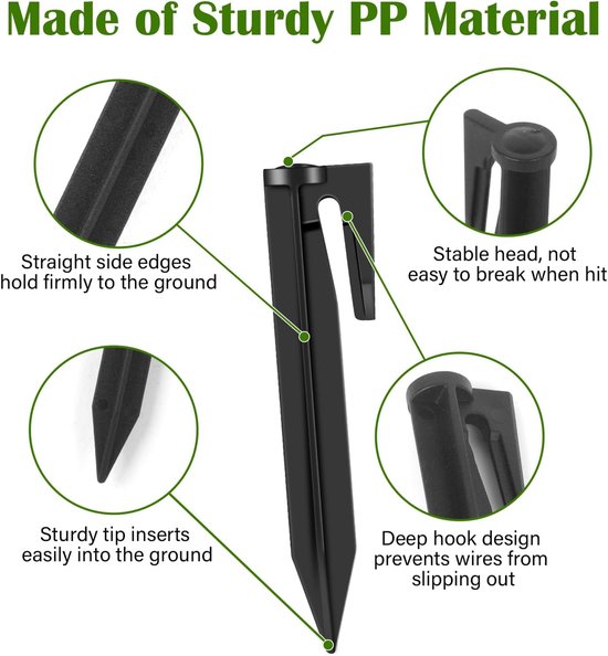 40 Stuks Gronddoekpennen - Grondnagels - 8.5*2 Cm - Draadpennen / Haringen - Grondpennen Voor Grensdraad - Compatibel Met De Meeste Merken - Geschikt Voor Het Bevestigen Van Robotmaaierkabels - Accessoires Voor Robotgrasmaaiers