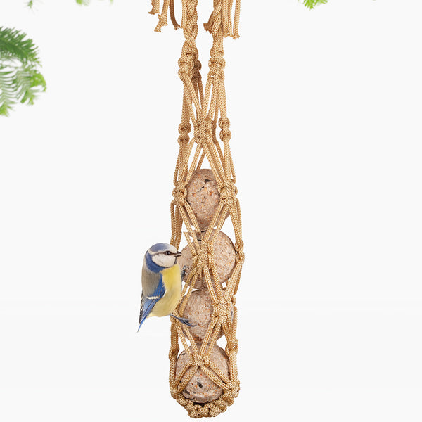 Vetbolhouder macramé TESS 25cm beige