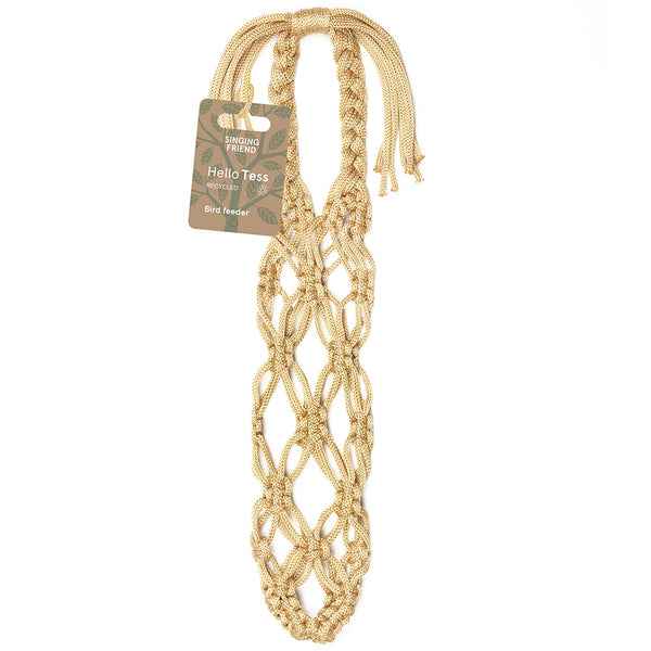 Vetbolhouder macramé TESS 25cm beige