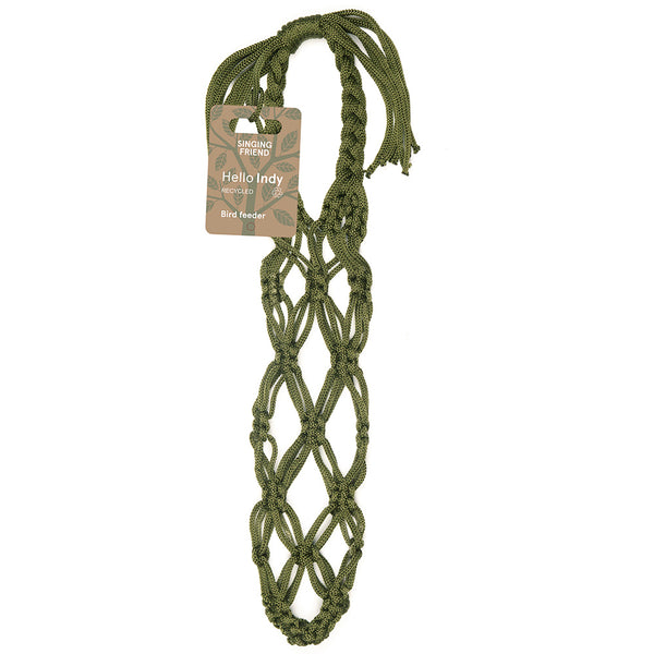 Vetbolhouder macramé INDY 25cm groen