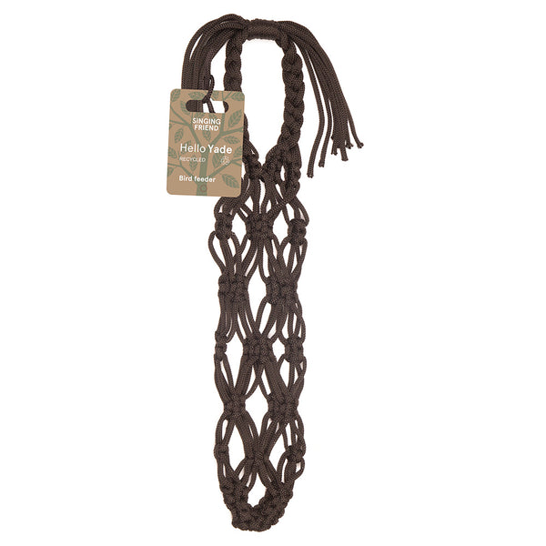 Vetbolhouder macramé YADE 25cm zwart