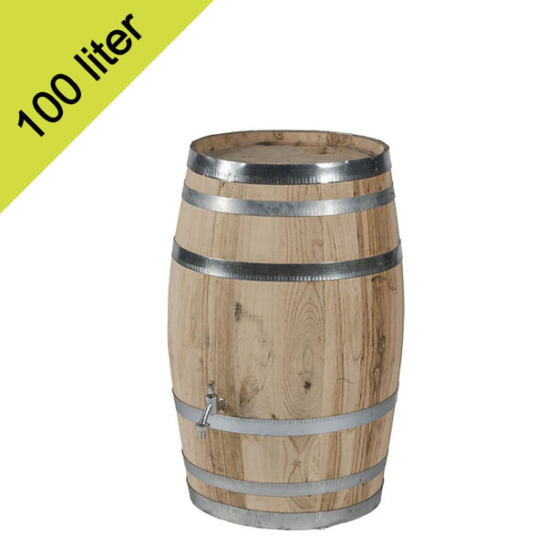 Kastanjehouten regenton 100 liter met vulgat
