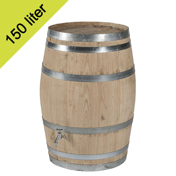 Kastanjehouten regenton 150 liter met vulgat