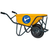 Stratenmakerskruiwagen HDPE 90 liter geel