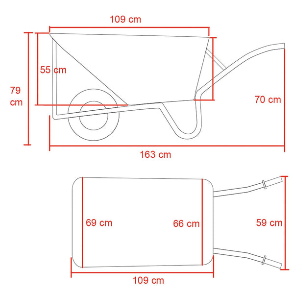 Kruiwagen Stal 160 liter 3