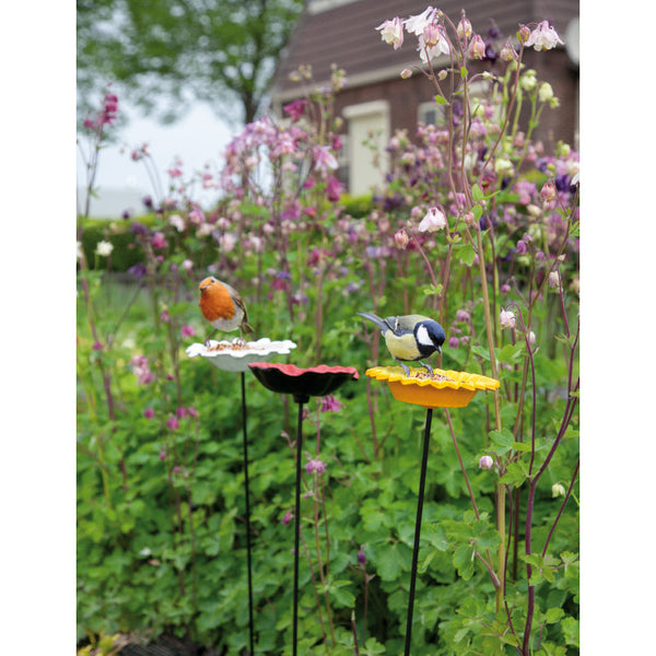 Vogelvoederschaal klavertje vier op tuinsteker – groen, 72 cm