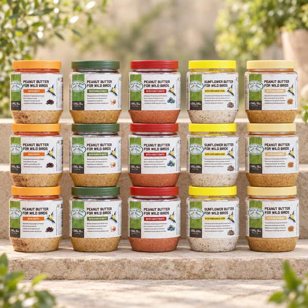 Vogelpindakaas Voordeelset – 5 varianten × 3 (totaal 15 potten)