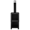 Terrace heater with wood storage