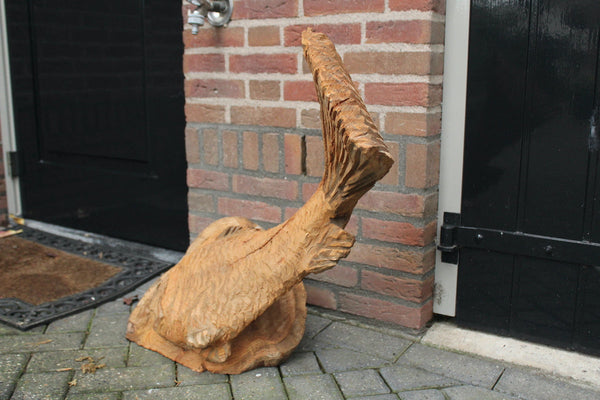 Houtsculptuur vis 90cm