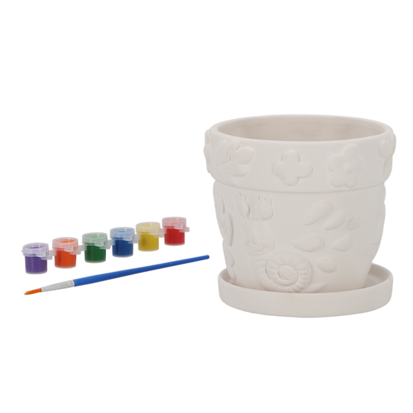 Esschert Design PIY Bloempot Insecten – DIY beschilderbare bloempot 12,9 × 12,9 × 11,9 cm