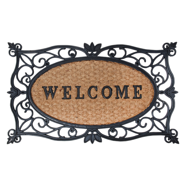 Deurmat rubber/kokos "Welcome"