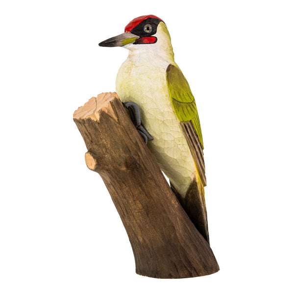 Houten Vogelbeeldje Groene Specht - Handgesneden op Ware Grootte | DecoBird