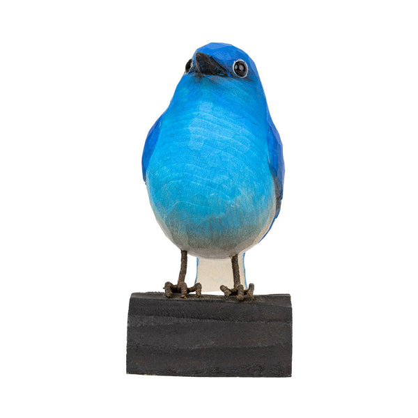 DecoBird Mountain Bluebird – handgesneden houten vogel 14 cm
