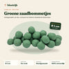 Close-up groene zaadbommetjes, Ø 1 cm