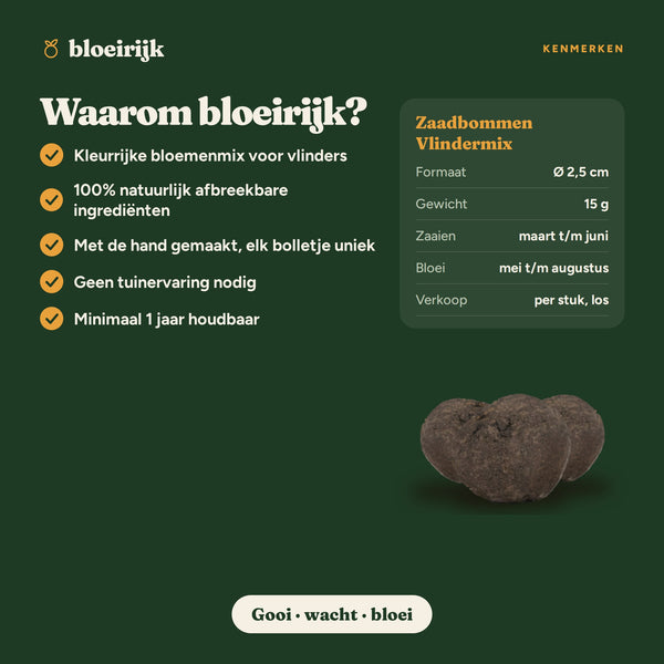 Kenmerken van zaadbommen vlindermix