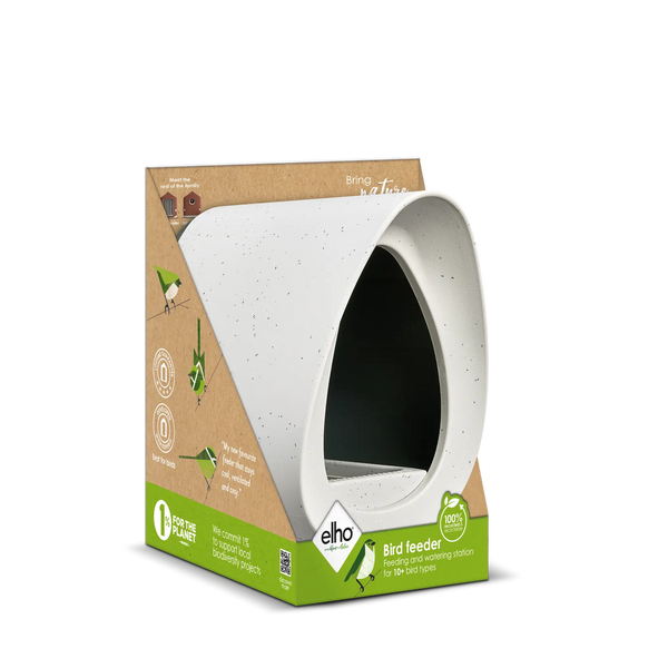 Essential vogelvoeder fibrous grey – vogelvoerhuisje voor tuin & balkon | Duurzaam gerecycled kunststof & weerbestendig