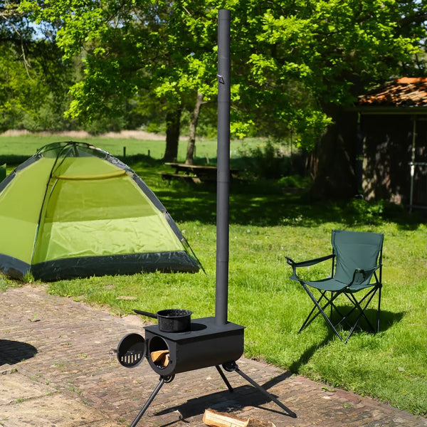 Outdoor houtkachel met lange schoorsteen – Esschert Design FF654