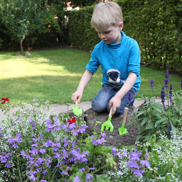 Kindergereedschapset 3 delig groen