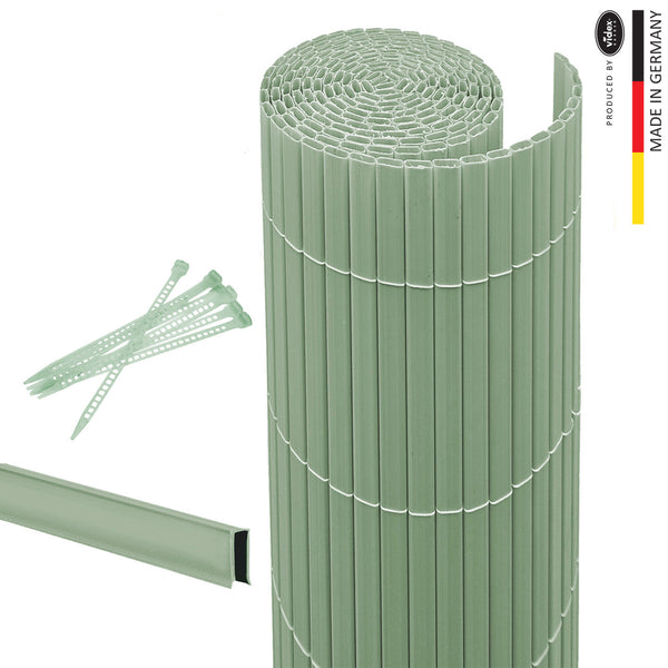 Balkonscherm saliegroen 300 x 90 cm – Set met bevestiging | Videx