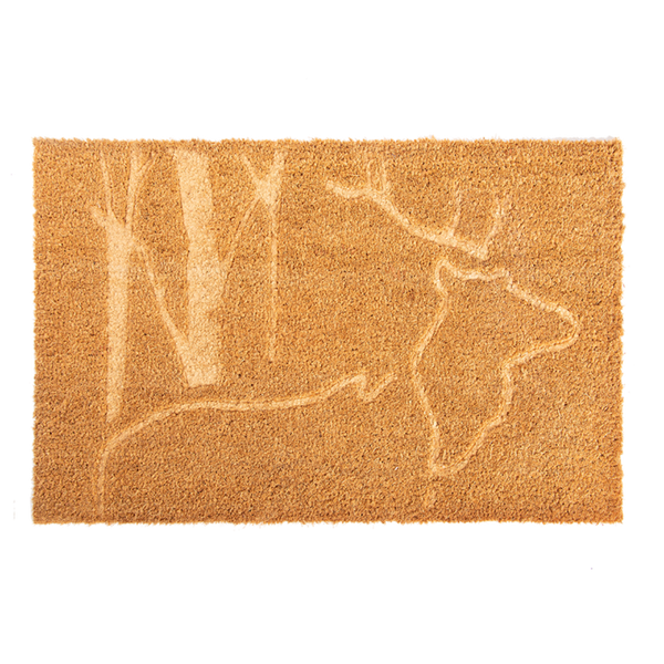 Doormat coconut relief deer