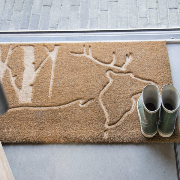 Doormat coconut relief deer