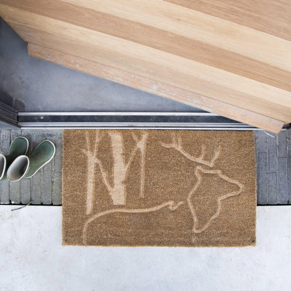 Doormat coconut relief deer