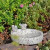 Wildlife World Fleckstone Bird Bath – Compact Concrete Bird Bath with 2 Decorative Birds (Ø 22 cm)