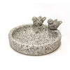 Wildlife World Fleckstone Bird Bath – Compact Concrete Bird Bath with 2 Decorative Birds (Ø 22 cm)