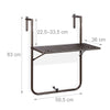 Adjustable wooden balcony table