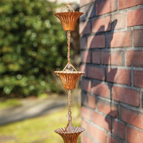 Copper plated rain chain