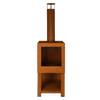 Terrace heater with wood storage rust