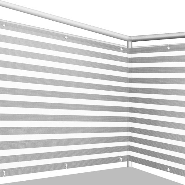 Balkondoek grijs/wit 300x90cm