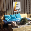 Tuinposter - Gold Love Live Laugh - 100x70cm
