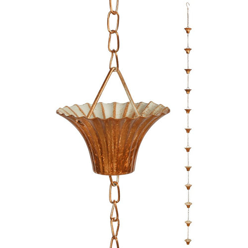 Copper plated rain chain