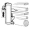 Parasolhouder wand type H aluminium diam. 3,5cm